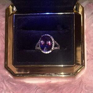 Dazzling Alexandrite Halo Cocktail Ring NWOT - Must See